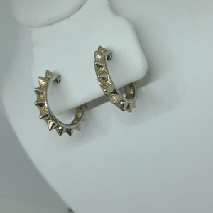 Gold plated spike earrings, spike hoop earrings